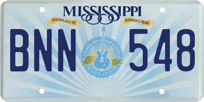 MS license plate BNN548