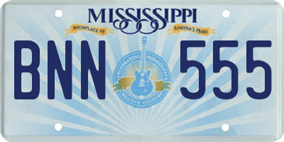 MS license plate BNN555