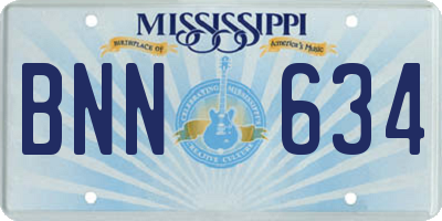 MS license plate BNN634