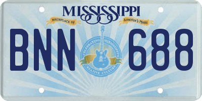 MS license plate BNN688