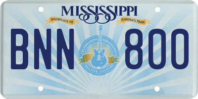MS license plate BNN800