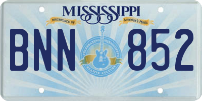 MS license plate BNN852