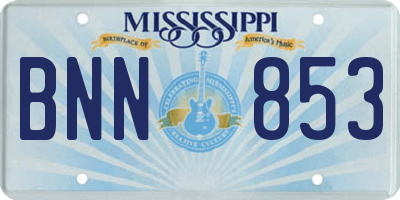 MS license plate BNN853