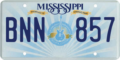 MS license plate BNN857