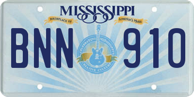 MS license plate BNN910