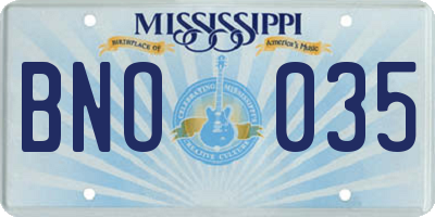 MS license plate BNO035