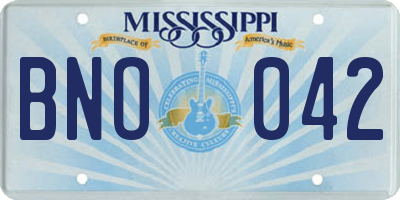 MS license plate BNO042