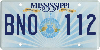 MS license plate BNO112