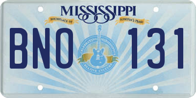 MS license plate BNO131