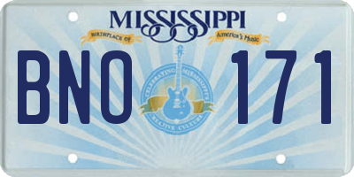 MS license plate BNO171
