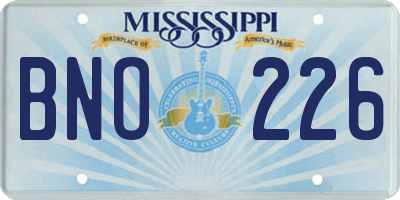 MS license plate BNO226