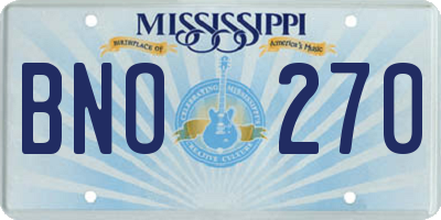 MS license plate BNO270