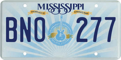 MS license plate BNO277
