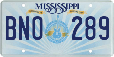 MS license plate BNO289