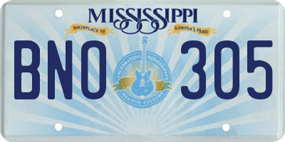 MS license plate BNO305
