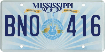 MS license plate BNO416