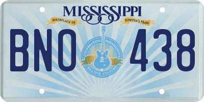 MS license plate BNO438