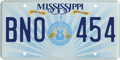 MS license plate BNO454