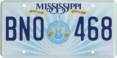 MS license plate BNO468