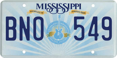 MS license plate BNO549