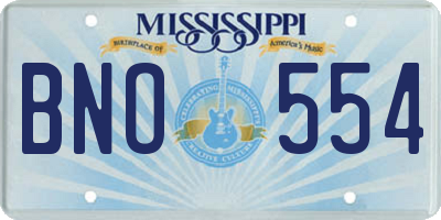 MS license plate BNO554