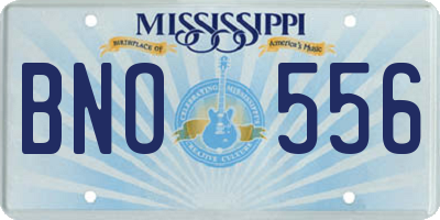 MS license plate BNO556