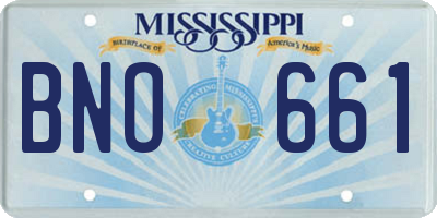 MS license plate BNO661