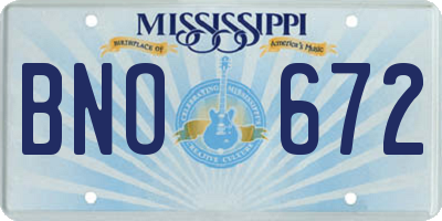 MS license plate BNO672
