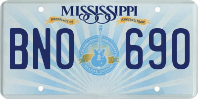 MS license plate BNO690