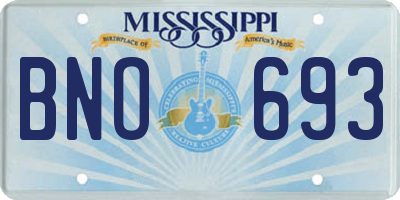 MS license plate BNO693