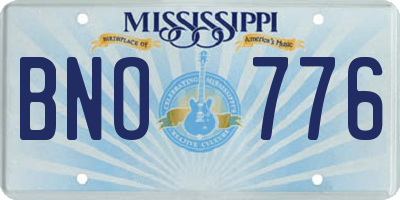 MS license plate BNO776