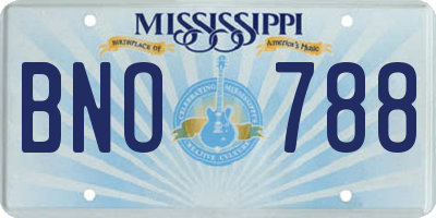 MS license plate BNO788