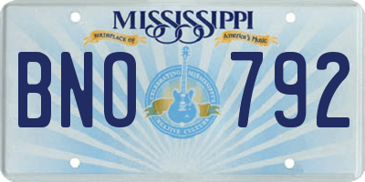 MS license plate BNO792