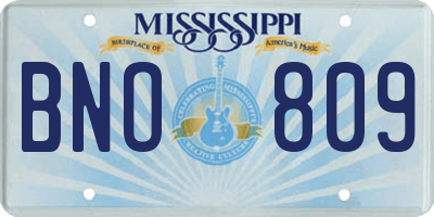 MS license plate BNO809