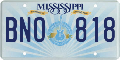 MS license plate BNO818