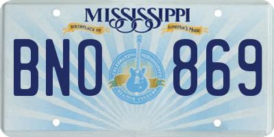 MS license plate BNO869