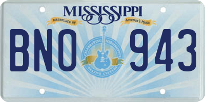MS license plate BNO943