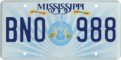 MS license plate BNO988