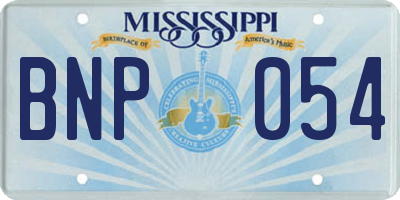 MS license plate BNP054