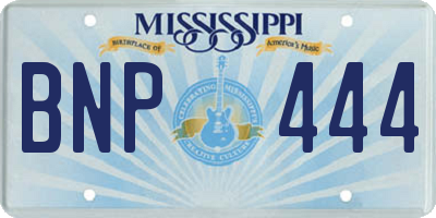 MS license plate BNP444