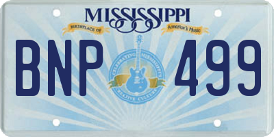 MS license plate BNP499