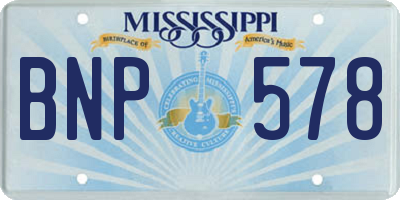 MS license plate BNP578