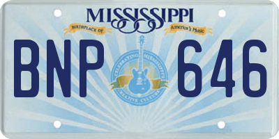 MS license plate BNP646