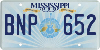 MS license plate BNP652