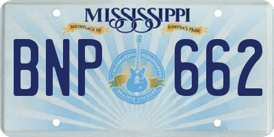 MS license plate BNP662