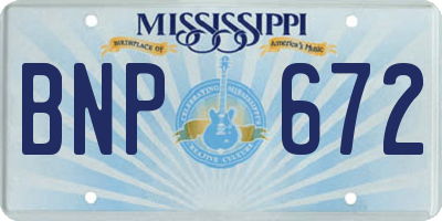 MS license plate BNP672