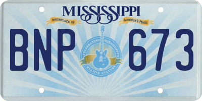 MS license plate BNP673