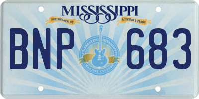 MS license plate BNP683