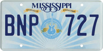 MS license plate BNP727