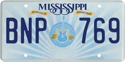 MS license plate BNP769